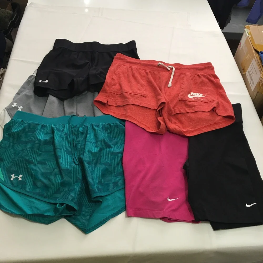 Lot of 6 Nike Under Armour Athletic Shorts Women Large Activewear Running Biker